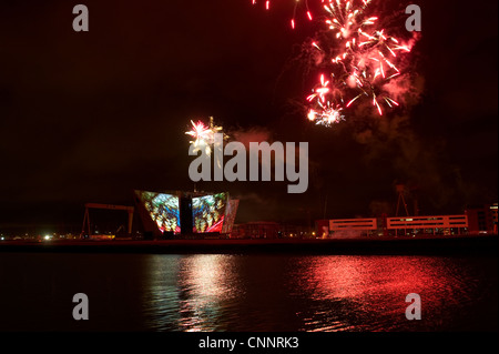 Titanic Belfast Lightshow Stock Photo