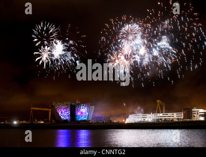 Titanic Belfast Lightshow Stock Photo