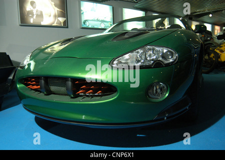 Jaguar XKR Roadster used by James Bond in the film Die Another Day (2002). National Motor Museum, Beaulieu, UK. Stock Photo