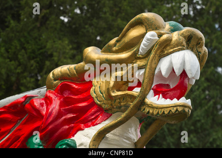 Chinese dragonboat figurehead, Stanley Park, Vancouver, British Columbia, Canada Stock Photo