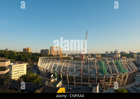New Stadium under construction for The 2012 UEFA European Football Championship, Kiev, Ukraine, Europe. Stock Photo