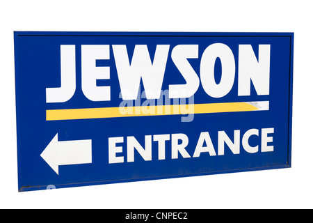 Sign showing the location of Jewson building materials yard Stock Photo