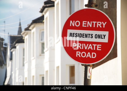 no entry residential area Eastbourne United Kingdom Stock Photo