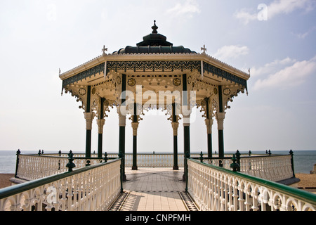 The recently restored Victorian Bandstand on Brighton Seafront England UK. Stock Photo