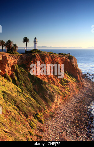 photo of the Pt. St. Vincent lighthouse on the California coast, Los Angeles area, Palos Verdes, USA Stock Photo