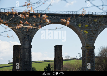 An old Great Western railway viaduct near Liskard Cornwall Stock Photo