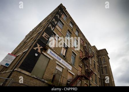 The Gannex Mill at Elland, near Halifax, West Yorkshire, during demolition. Stock Photo