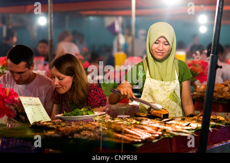 Filipino market at night, Kota Kinabalu, Sabah, Malaysia Stock Photo