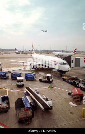 British Airways planes , Gatwick Airport, England Stock Photo