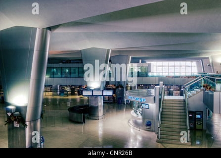 Ticket counters in main terminal of Guatemala City's La Aurora International Airport (GUA). Stock Photo