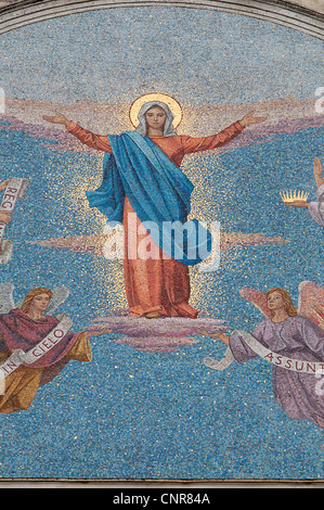 Assumption of the Blessed Virgin Mary into Heaven - Mosaic Stock Photo