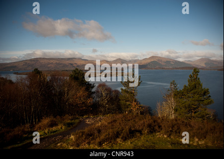 A view of Loch Lomond from the West Highland Way near Balmaha Stock Photo