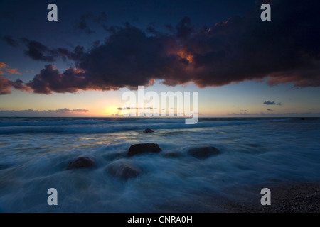 sunset at the Baltic Sea, Germany, Mecklenburg-Western Pomerania, Hiddensee Stock Photo