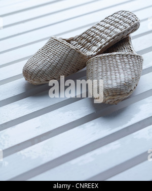 Close up of woven slippers Stock Photo