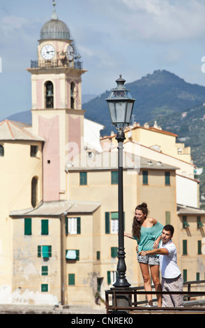 Couple on vacation admiring scenery Stock Photo