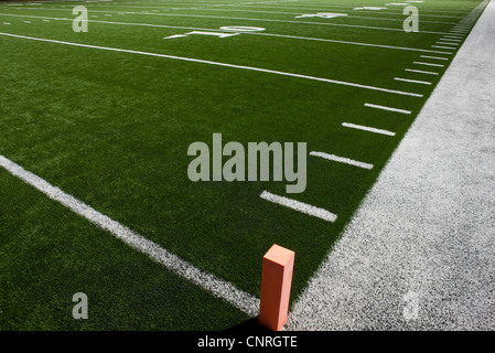 Yard lines on football field Stock Photo