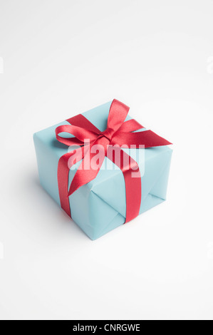 Festively wrapped gift Stock Photo