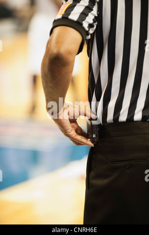 Basketball referee, cropped rear view Stock Photo