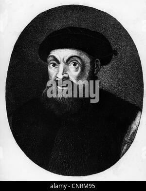 Magellaan, Ferdinand (Magalhaes, Fernao de), 1480 - 27.4.1521, Portuguese navigator and explorer, portrait, Stock Photo