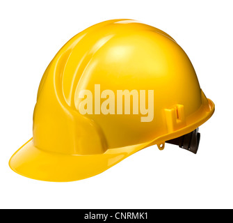 A cut out of a yellow construction hard hat Stock Photo