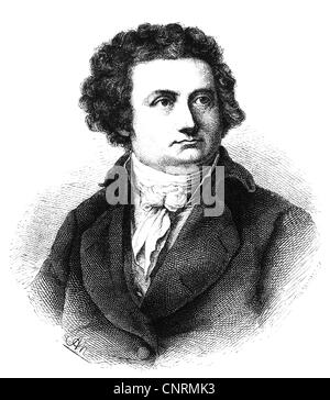 Iffland, August Wilhelm, 19.4.1759 - 22.9.1814, German actor, playwright, theatre director, portrait, wood engraving, Stock Photo