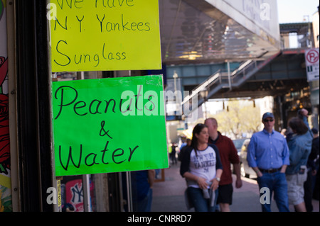 Thousands of fans arrive for the home opener at Yankee Stadium in the New York borough of The Bronx Stock Photo