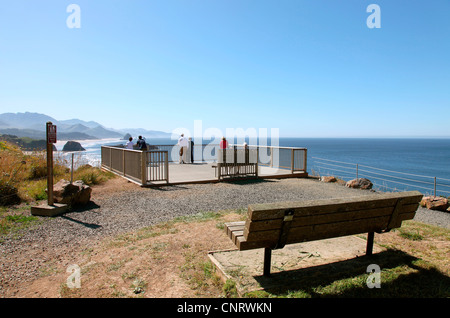 Ecola state park lookout point on the Oregon coastline near Cannon beach Oregon. Stock Photo