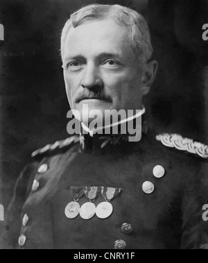 Digitally restored vector portrait of General John Joseph Pershing. Stock Photo