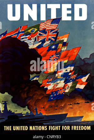 Digitally restored propaganda war poster. Stock Photo