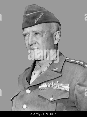 Digitally restored vector portrait of General George Smith Patton Stock Photo