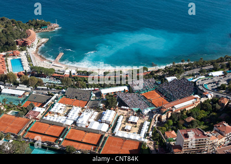 Monte-Carlo Rolex Masters in 2012. This tennis tournament actually takes place in picturesque Roquebrune-Cap-Martin, France. Stock Photo