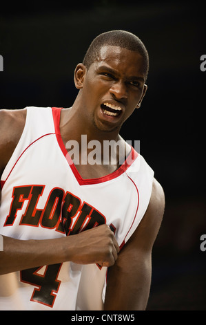 Basketball player cheering Stock Photo