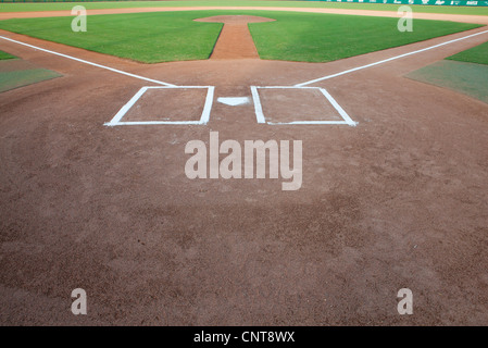 Baseball diamond and home plate Stock Photo