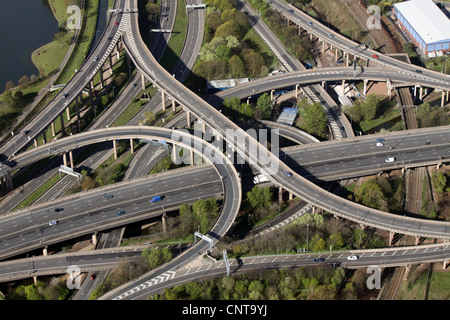 aerial view of the Spaghetti Junction road network at Gravelly Hill ...