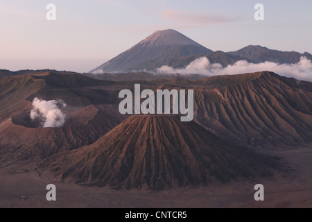 Volcanoes inside the Tengger Caldera in East Java, Indonesia. Stock Photo