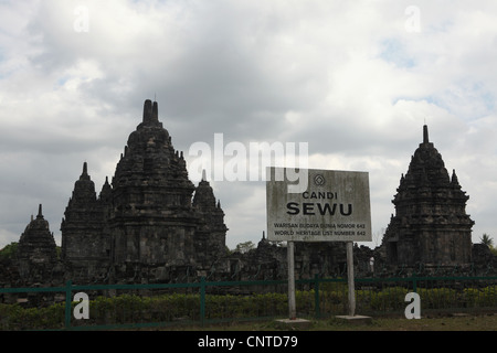 Candi Sewu Buddhist Temple next to Prambanan Temple near Yogyakarta, Central Java, Indonesia. Stock Photo