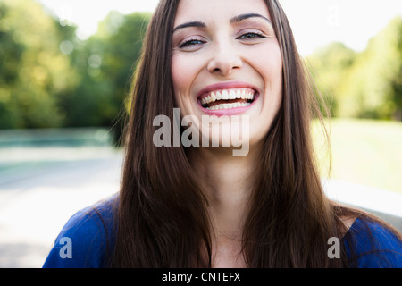 Close up of womans smiling face Stock Photo