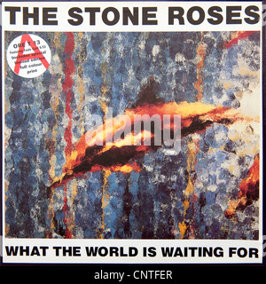 The Stone Roses 12' single What The World Is Waiting For / Fools Gold. Ian Brown, John Squire, Alan Reni Wren, Mani Stock Photo