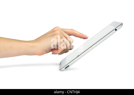 tablet computer in a hands Stock Photo