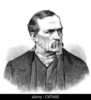 Meissner, Alfred, 15.10.1822 - 29.5.1885, Austrian poet, portrait, wood engraving, Stock Photo