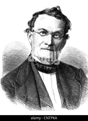 Albert Gottlieb Methfessel, 1785 - 1869, a German composer and conductor, historical wood engraving, 1886 Stock Photo