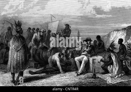 slavery, Africa west coast, slave trade in Zanzibar for America, 19th century, historic, historical, slave, slaves, slavery, slaveries, people, Additional-Rights-Clearences-Not Available Stock Photo