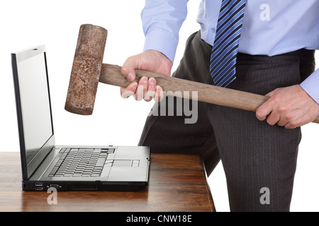 Computer frustration Stock Photo