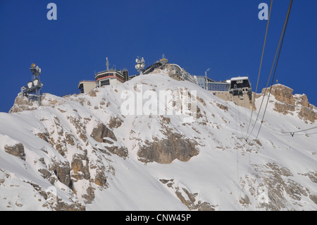 Zugspitze; summit and weather station, Germany, Bavaria Stock Photo