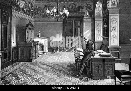 Otto Julius Graf von Moltke, 1847 - 1928, Monastery Provost, officer and member of the German Reichstag, in the lecture room of Stock Photo