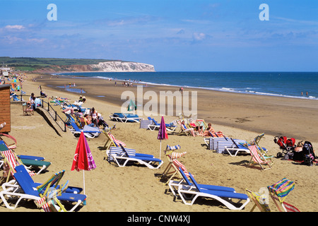 United Kingdom, Great Britain, England, Hampshire, Isle of Wight, Sandown, Sandown Beach Stock Photo