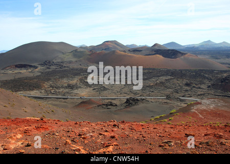 National park Timanfaya on Lanzarote, Canary Islands, Lanzarote, Timanfaya National Park Stock Photo