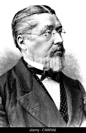 Joseph Victor von Scheffel, 1826 - 1886, a 19th Century, widely-read German author and poet, author of short stories and epic po Stock Photo