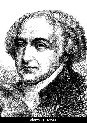 John Adams, 1735 - 1826, the second President of the United States, historical engraving, 1880 Stock Photo