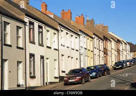 Great Britain, Wales, Monmouthshire, Blaenavon, Miners Cottages Stock Photo